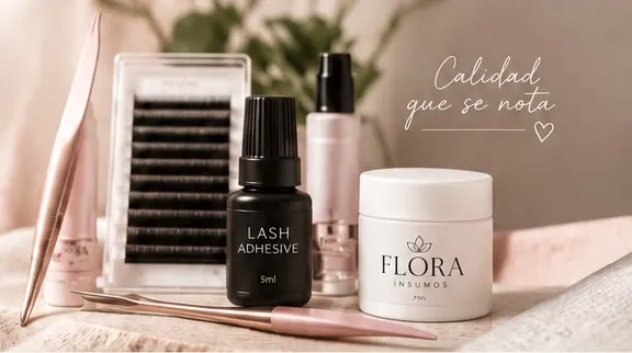 Insumos para pestañas, pinzas y productos de cuidado